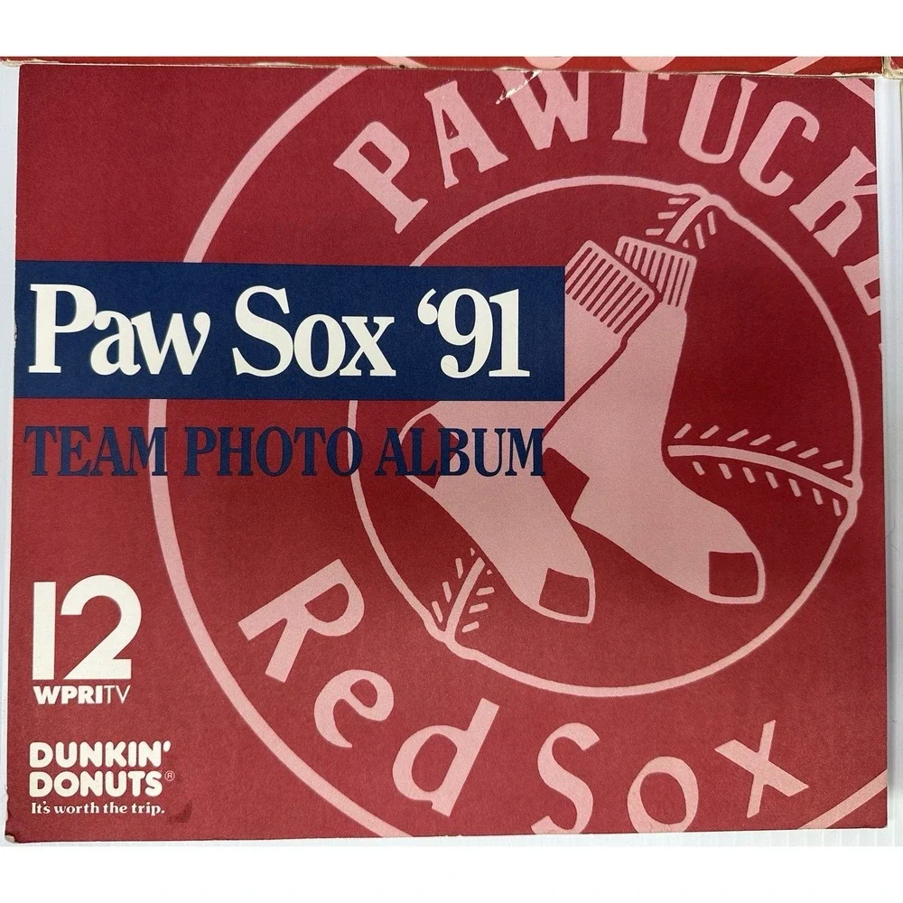 VTG 2-1990 2-1991 Pawtucket Red‎ Sox Team Photo Album Minor League Card Paw Sox